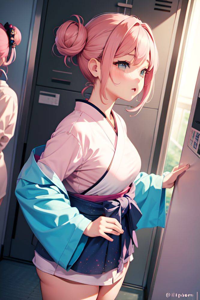 Anime Chubby Small Tits 18 Age Sad Face Pink Hair Hair Bun Hair Style Light Skin Comic Locker Room Side View T Pose Geisha 3666224886671448361 - AI Hentai - #main