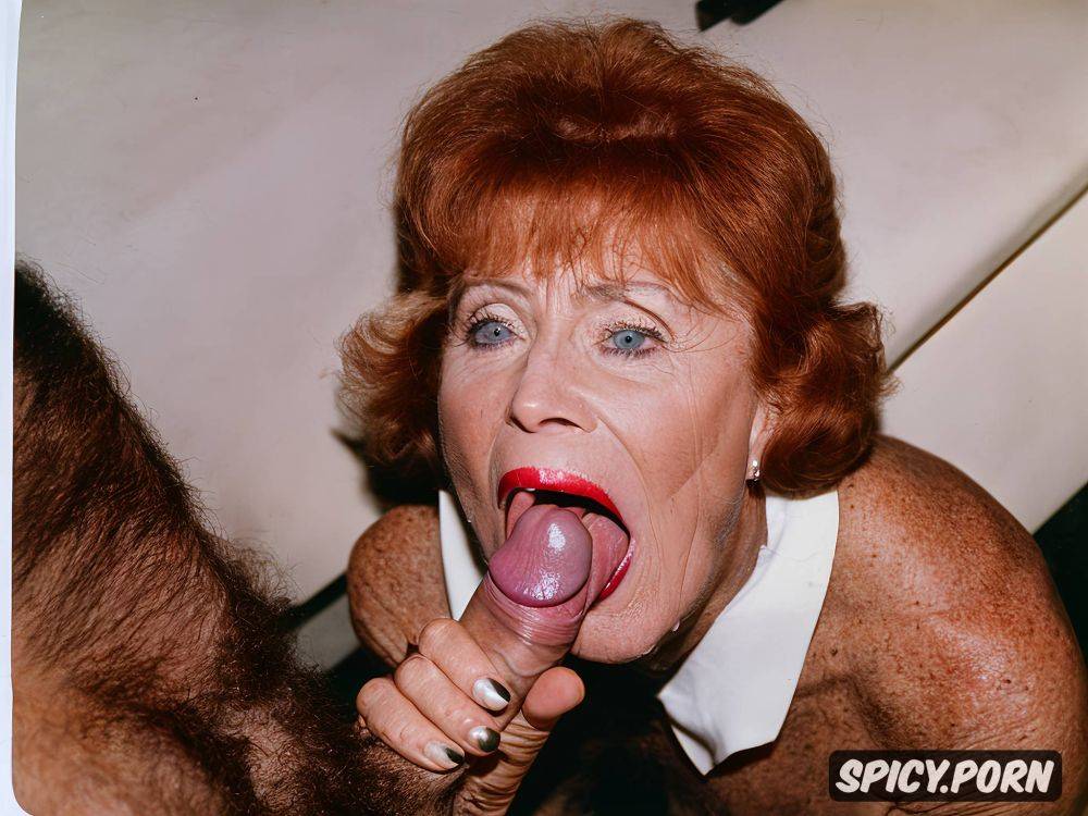 real natural colors 70 years old wrinkles redhead thoroughly detailed real anatomy expressive characters master piece high quality a serious old teacher with a full of cum prominent jaw open wide - #main
