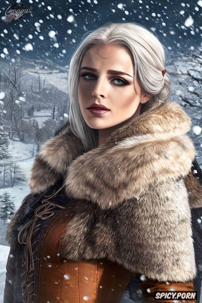 witcher fucks ciri sansa stark realistic wearing pelt cloak with tight amor underneath - #main