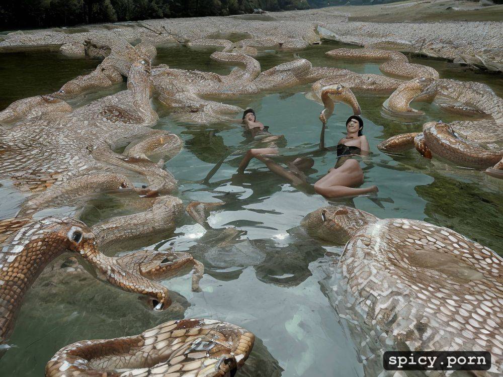shitting psychedelic subsurface lake scenario in central asia big group of diving people - #main