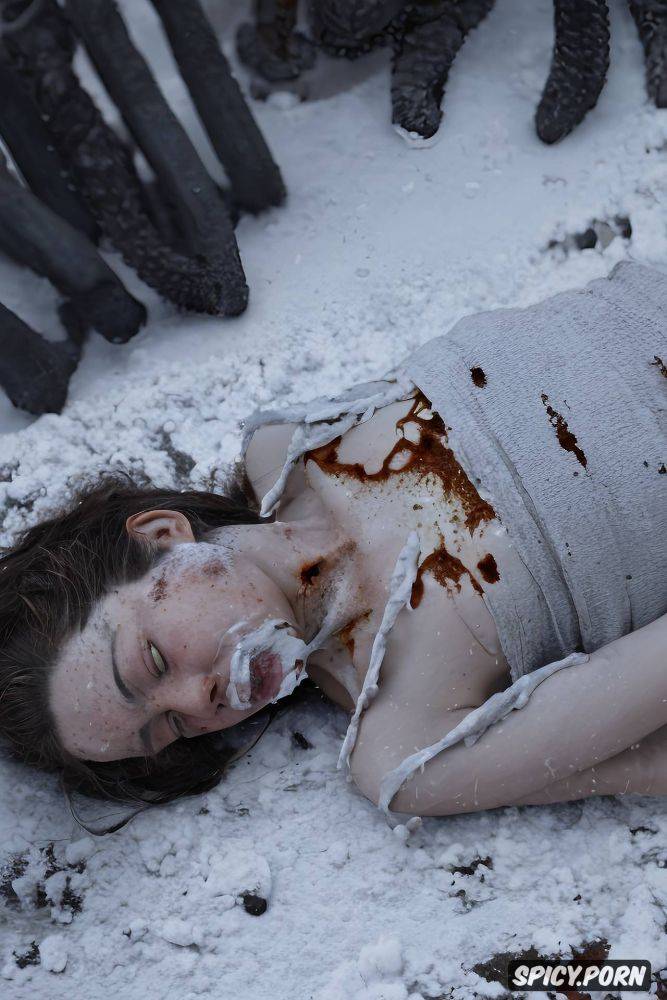 open pussy wide terrible xenomorph impregnated her young russian gives birth to horror egg - #main