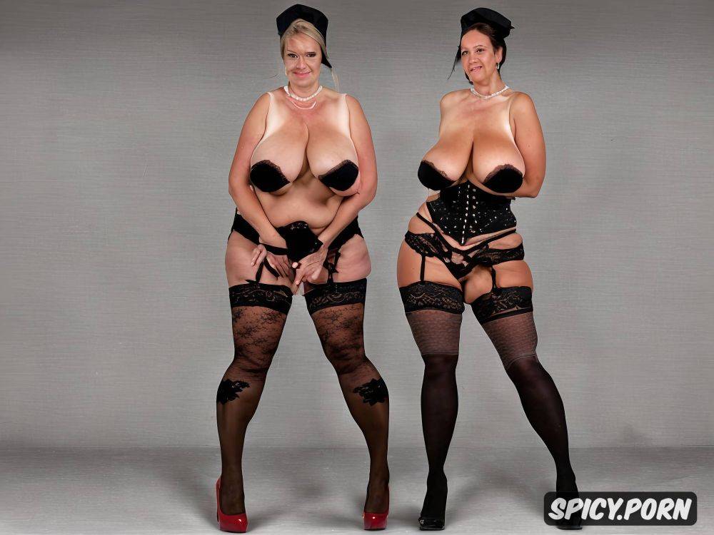 ashamed look muscule lace stockings lactating tits lace nylon stockings - #main