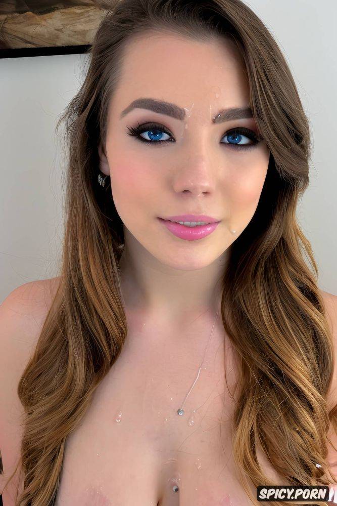 cute innocent fancy tiny cum shooting onto face eye contact - #main