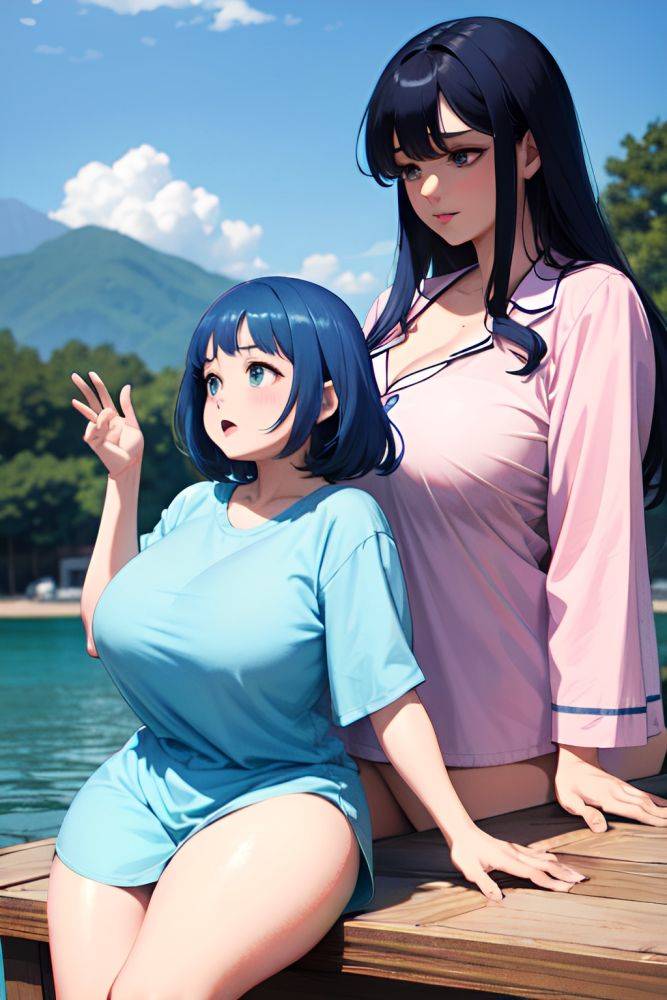 Anime Chubby Huge Boobs 80s Age Orgasm Face Blue Hair Straight Hair Style Dark Skin Watercolor Lake Side View Plank Pajamas 3666851092895103996 - AI Hentai - #main