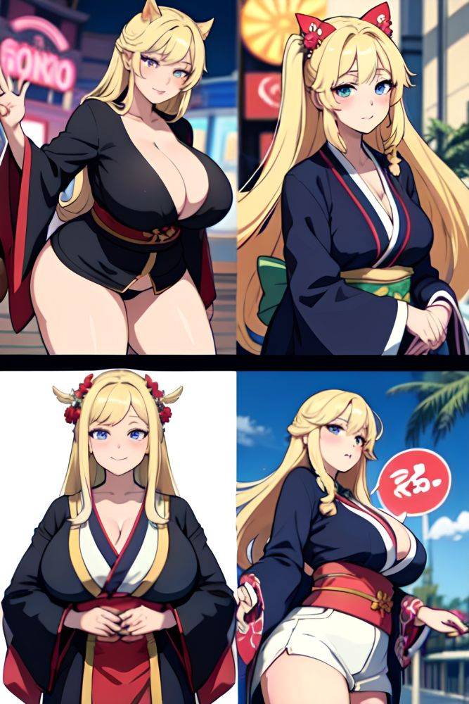 Anime Chubby Huge Boobs 18 Age Ahegao Face Blonde Straight Hair Style Dark Skin Soft Anime Casino Side View T Pose Kimono 3670751354899785969 - AI Hentai - #main