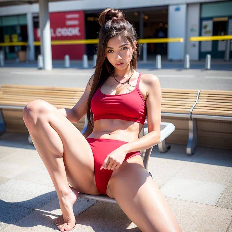,woman,twenties,(RAW photo, best quality, masterpiece:1.1), (realistic, photo-realistic:1.2), ultra-detailed, ultra high res, physically-based rendering,long hair,hair bun,beautiful,perfect body,spread legs,daytime,sun,bus - #main