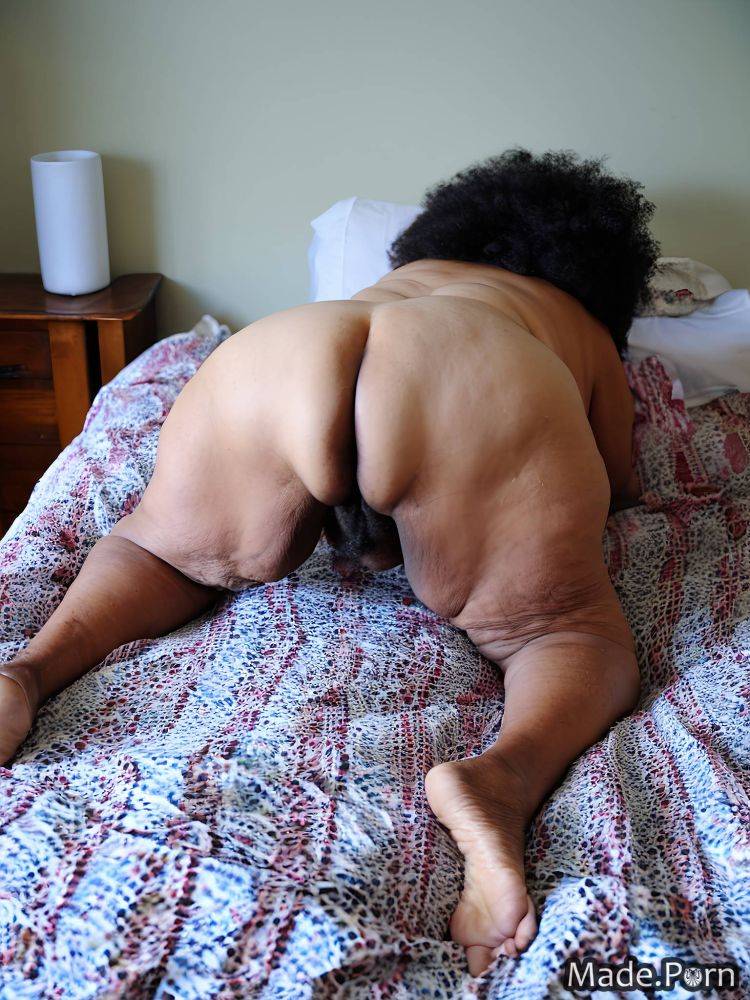 Full shot hairy photo woman nightgown looking at viewer african american AI porn - #main