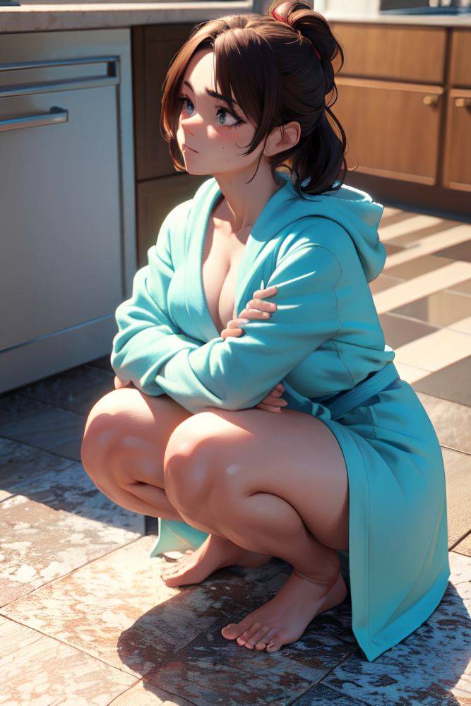 Anime Muscular Small Tits 40s Age Sad Face Brunette Messy Hair Style Light Skin 3d Bar Front View Squatting Bathrobe 3672502413070786711 - AI Hentai - #main