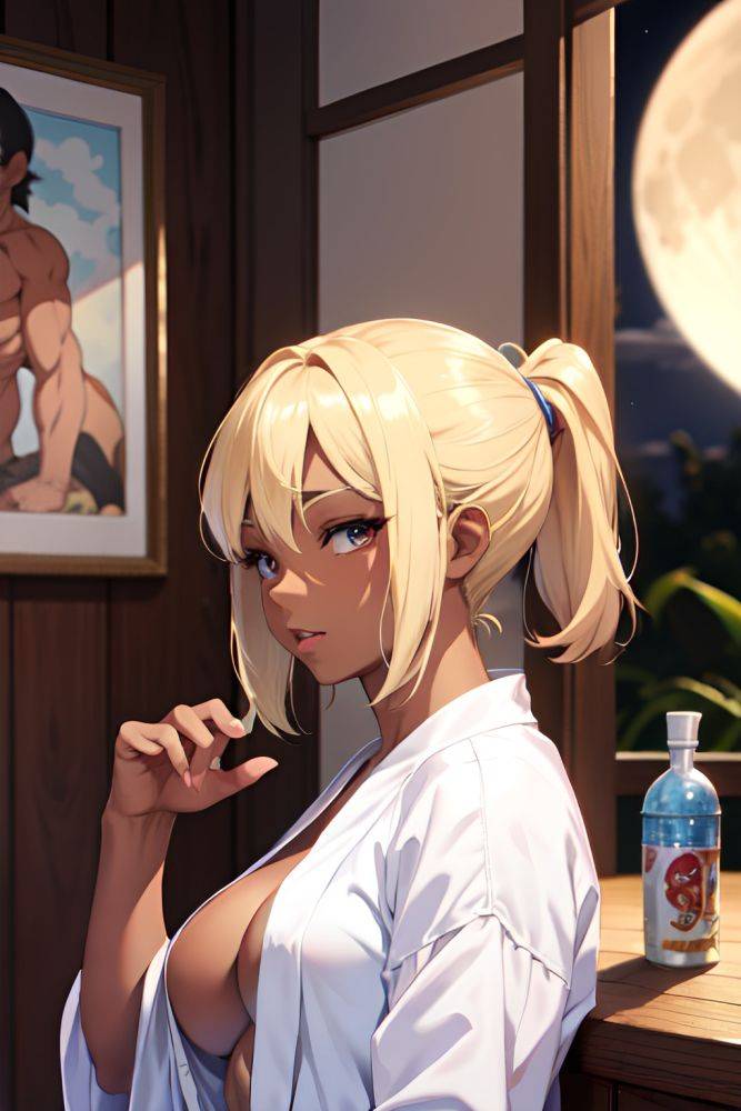 Anime Muscular Small Tits 50s Age Seductive Face Blonde Pixie Hair Style Dark Skin Skin Detail (beta) Moon Side View Working Out Bathrobe 3672943076698111190 - AI Hentai - #main