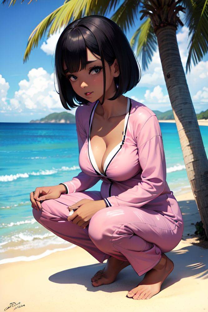 Anime Pregnant Small Tits 60s Age Ahegao Face Black Hair Bobcut Hair Style Dark Skin Warm Anime Beach Front View Squatting Pajamas 3673016520152386980 - AI Hentai - #main