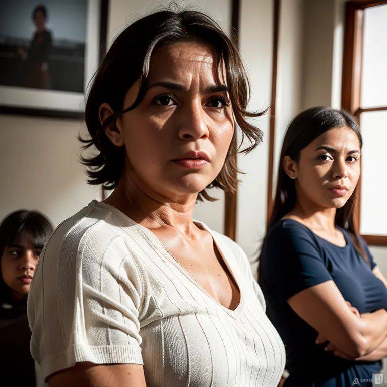 , latino,(2women:2),elder,(RAW photo, best quality, masterpiece:1.1), (realistic, photo-realistic:1.2), ultra-detailed, ultra high res, physically-based rendering,angry,Looking at viewer,police,(adult:1.5) - #main