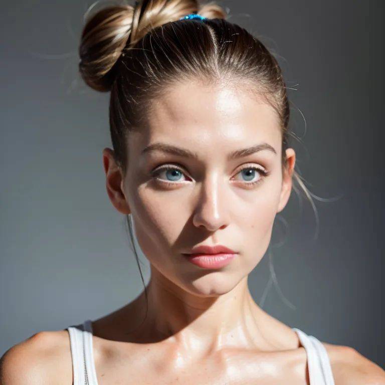 , white people,woman,twenties,(RAW photo, best quality, masterpiece:1.1), (realistic, photo-realistic:1.2), ultra-detailed, ultra high res, physically-based rendering,hair bun,grey hair,(adult:1.5) - #main