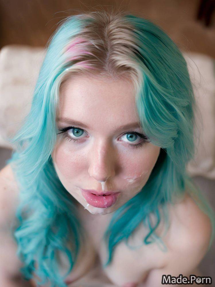 Woman blowjob pouting lips facial amateur aqua photo AI porn - #main