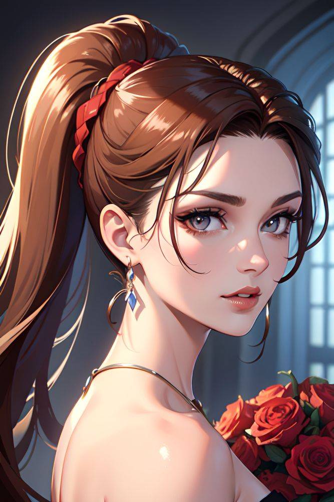 Anime Skinny Huge Boobs 50s Age Shocked Face White Hair Hair Bun Hair Style Dark Skin Painting Party Close Up View T Pose Kimono 3670778413194098021 - AI Hentai - #main