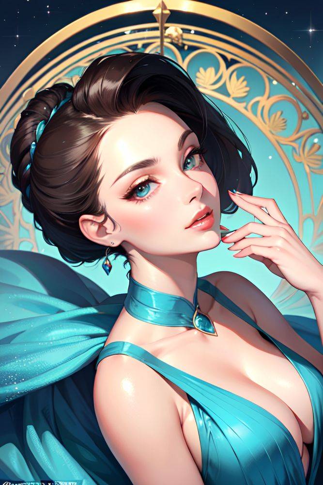 Anime Pregnant Huge Boobs 50s Age Serious Face Green Hair Bobcut Hair Style Dark Skin Vintage Stage Close Up View Eating Nude 3670793874582519456 - AI Hentai - #main