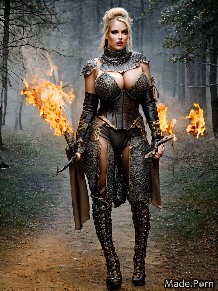 Big ass fantasy armor spreading legs lift dress thighs indifferent look copper AI porn - #main