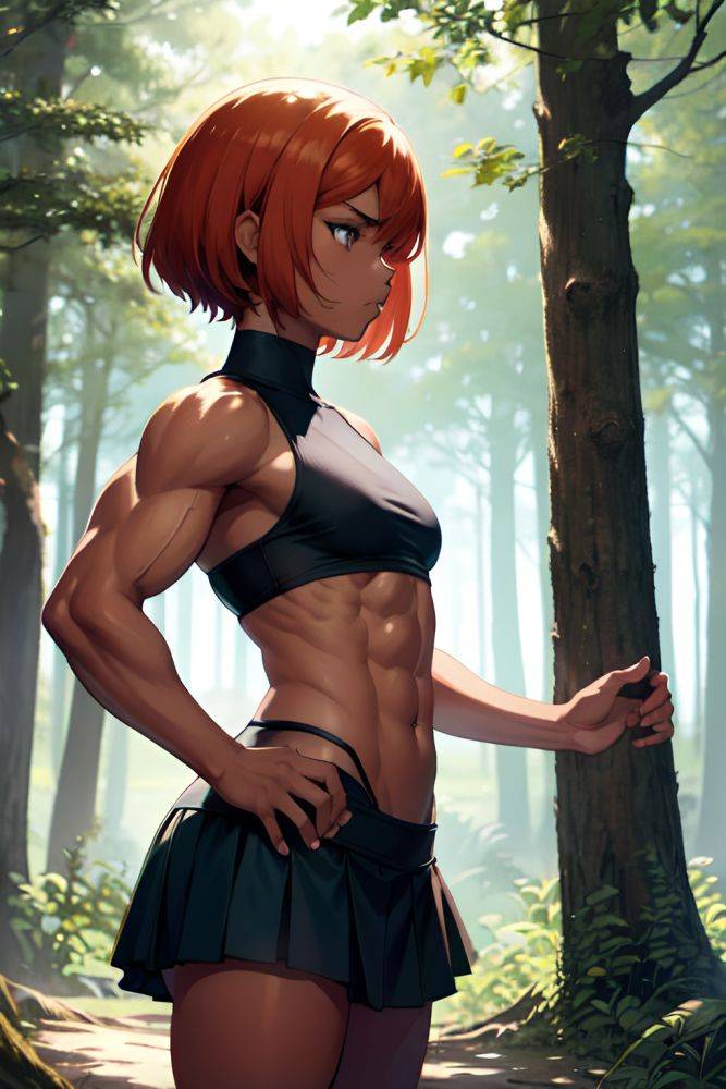 Anime Muscular Small Tits 20s Age Serious Face Ginger Bobcut Hair Style Dark Skin Dark Fantasy Forest Side View Cumshot Mini Skirt 3674384897221347012 - AI Hentai - #main