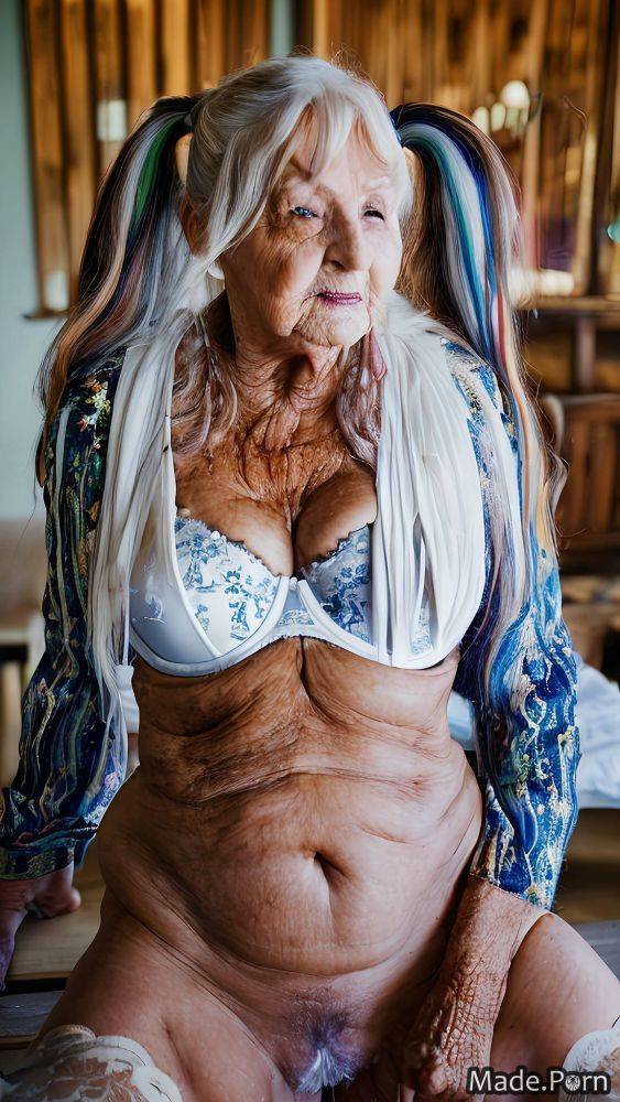 Multicolored hair caucasian slutty indoors woman long hair looking at viewer AI porn - #main