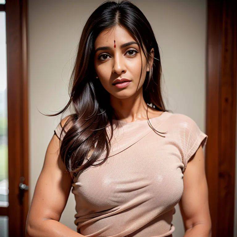 , Indian, brown skin, facial mark,woman,twenties,(RAW photo, best quality, masterpiece:1.1), (realistic, photo-realistic:1.2), ultra-detailed, ultra high res, physically-based rendering,(adult:1.5) - #main