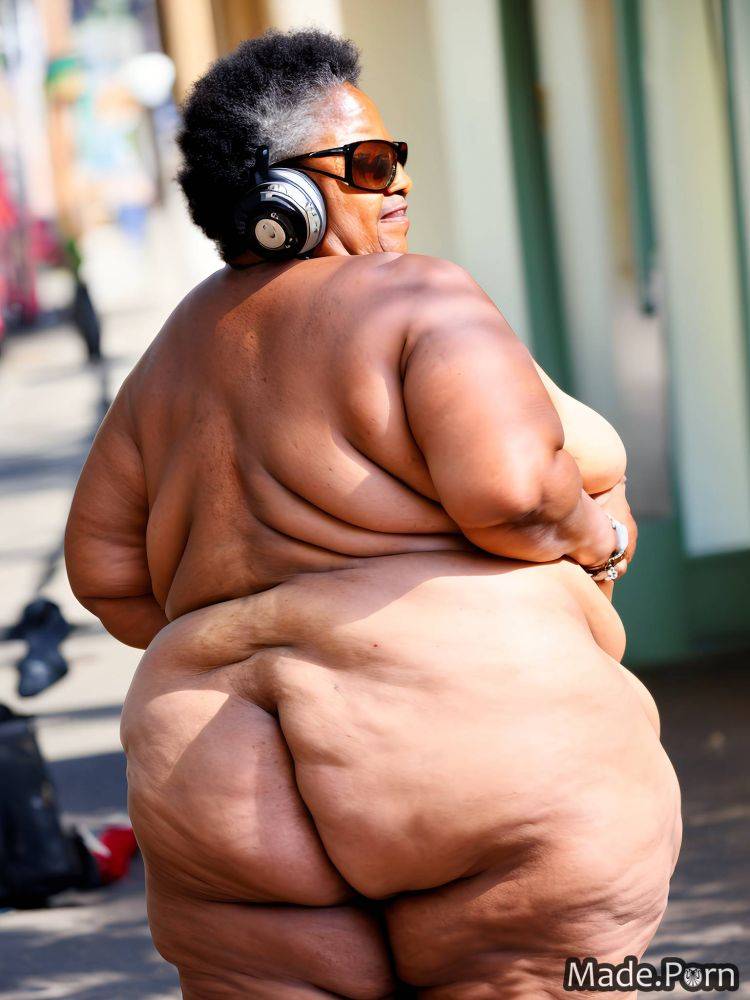Seductive street african american sideview thick thighs 80 sunglasses AI porn - #main