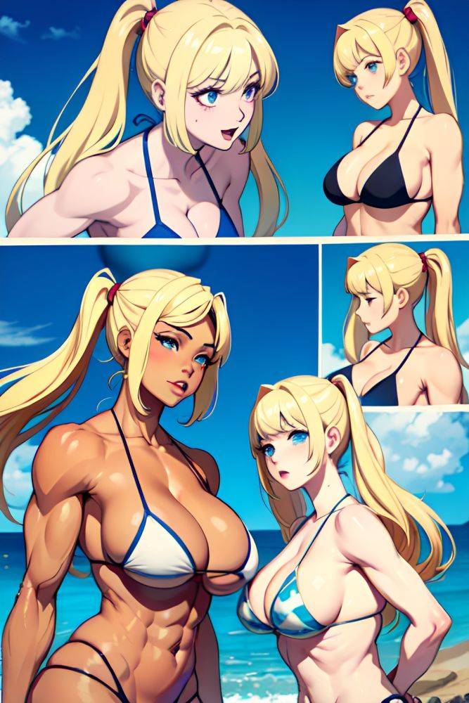 Anime Muscular Huge Boobs 70s Age Ahegao Face Blonde Pigtails Hair Style Light Skin Soft Anime Cave Back View Massage Bikini 3675212107916621600 - AI Hentai - #main