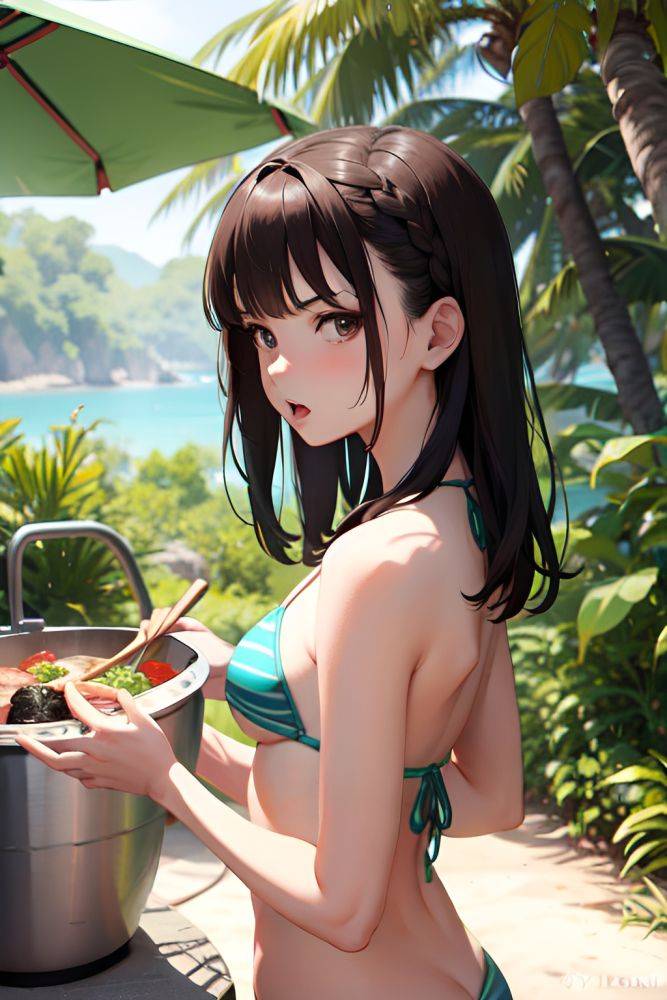 Anime Busty Small Tits 20s Age Angry Face Brunette Bangs Hair Style Light Skin Comic Jungle Back View Cooking Bikini 3675745542374200573 - AI Hentai - #main