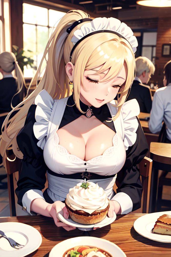 Anime Busty Small Tits 70s Age Orgasm Face Blonde Ponytail Hair Style Light Skin Black And White Cafe Front View Sleeping Maid 3670967821254116651 - AI Hentai - #main