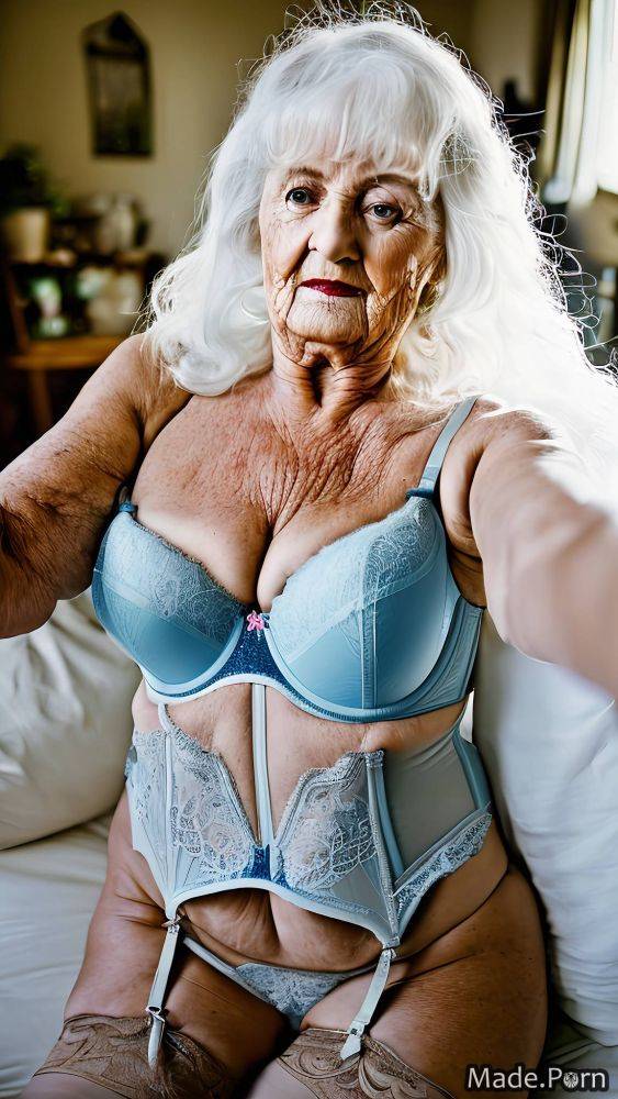 Indoors long hair lingerie slutty full shot white hair 90 AI porn - #main