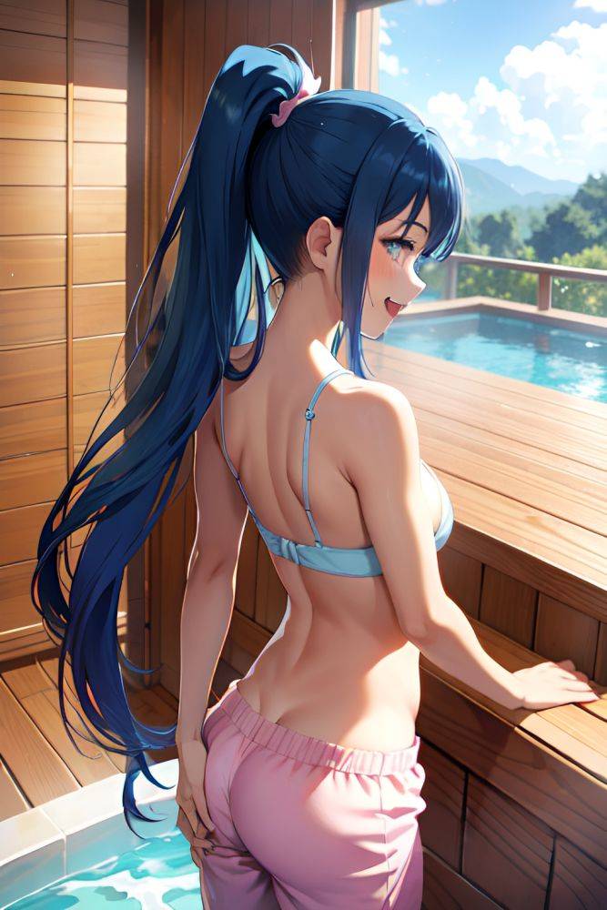 Anime Busty Small Tits 18 Age Laughing Face Blue Hair Ponytail Hair Style Dark Skin Soft + Warm Sauna Back View Bathing Pajamas 3671323444533988656 - AI Hentai - #main