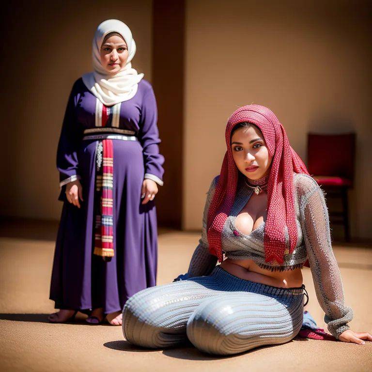 , Arabs,(2women:2),twenties,(RAW photo, best quality, masterpiece:1.1), (realistic, photo-realistic:1.2), ultra-detailed, ultra high res, physically-based rendering,(adult:1.5) - #main