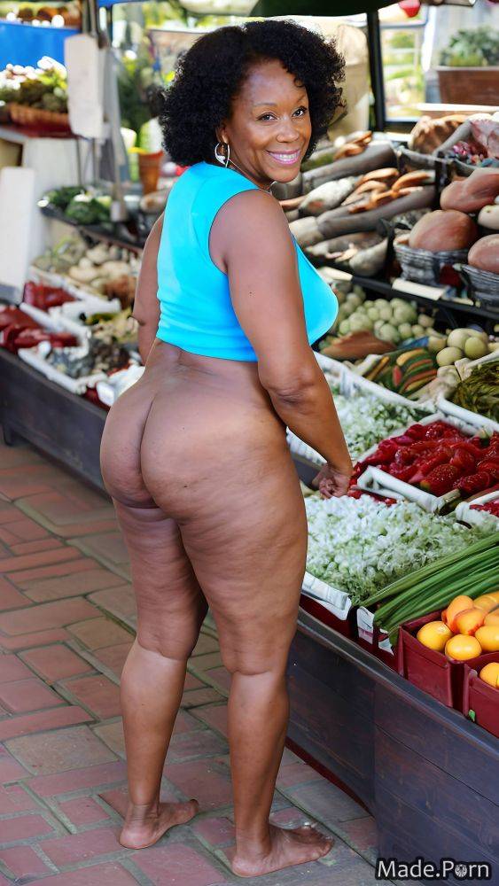 Tall 70 african american bottomless nude barefoot farmers market AI porn - #main