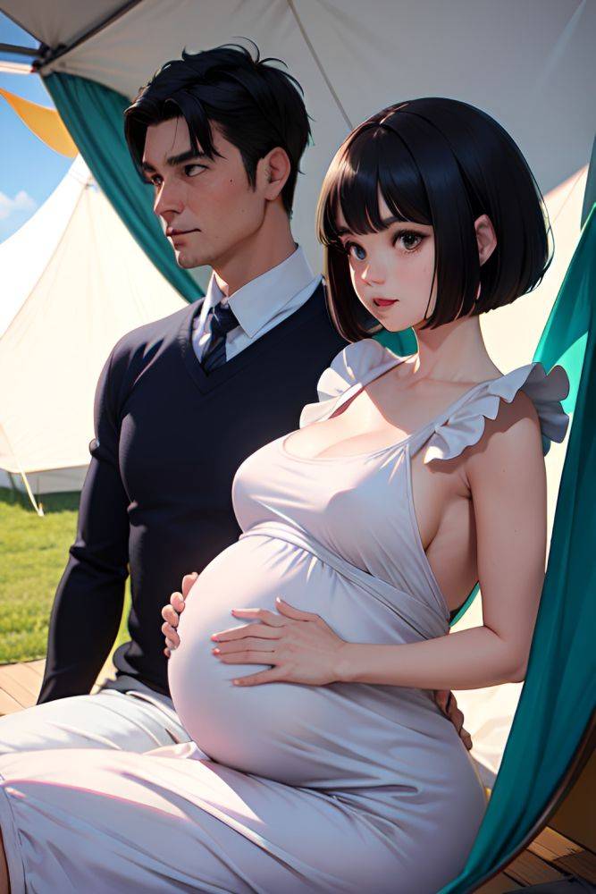 Anime Pregnant Small Tits 50s Age Serious Face Black Hair Bobcut Hair Style Light Skin Comic Tent Side View Jumping Maid 3671934188890692046 - AI Hentai - #main