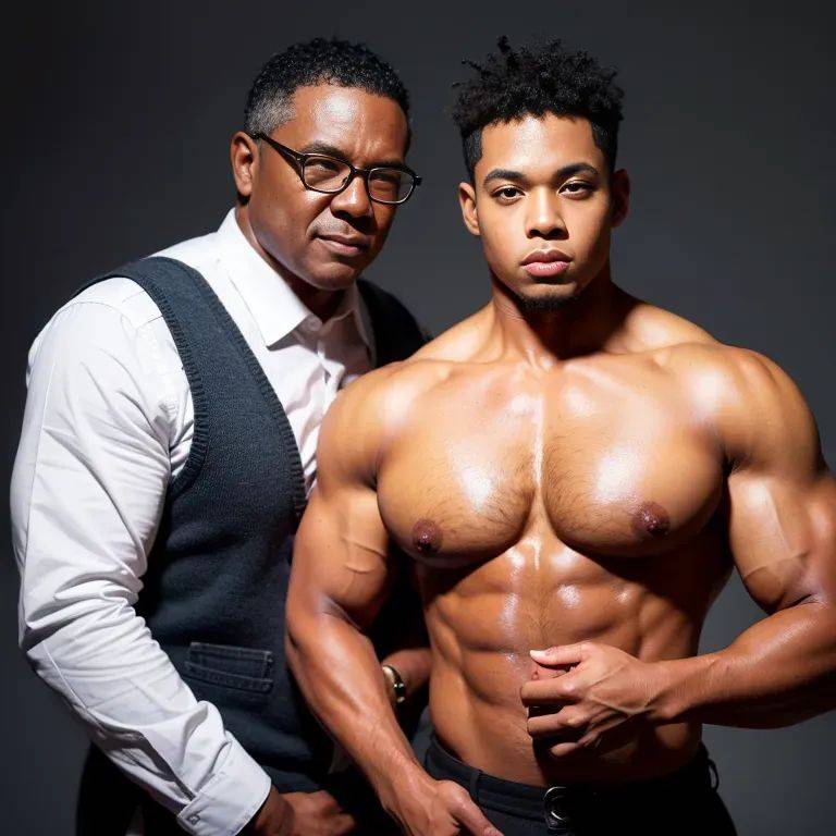 black people, ,(2men:2), manly man,twenties,(RAW photo, best quality, masterpiece:1.1), (realistic, photo-realistic:1.2), ultra-detailed, ultra high res, physically-based rendering,nude,(adult:1.5) - #main