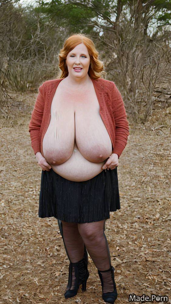 Made topless natural tits big tits tall bottomless ginger AI porn - #main