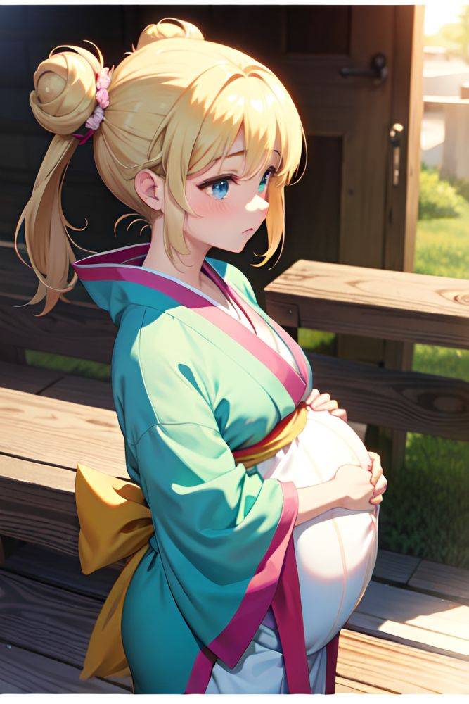 Anime Pregnant Small Tits 80s Age Sad Face Blonde Hair Bun Hair Style Light Skin Crisp Anime Cave Side View Plank Kimono 3678772206264930205 - AI Hentai - #main