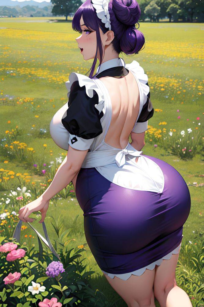Anime Pregnant Huge Boobs 60s Age Ahegao Face Purple Hair Hair Bun Hair Style Light Skin Comic Meadow Back View Spreading Legs Maid 3678826322853521809 - AI Hentai - #main