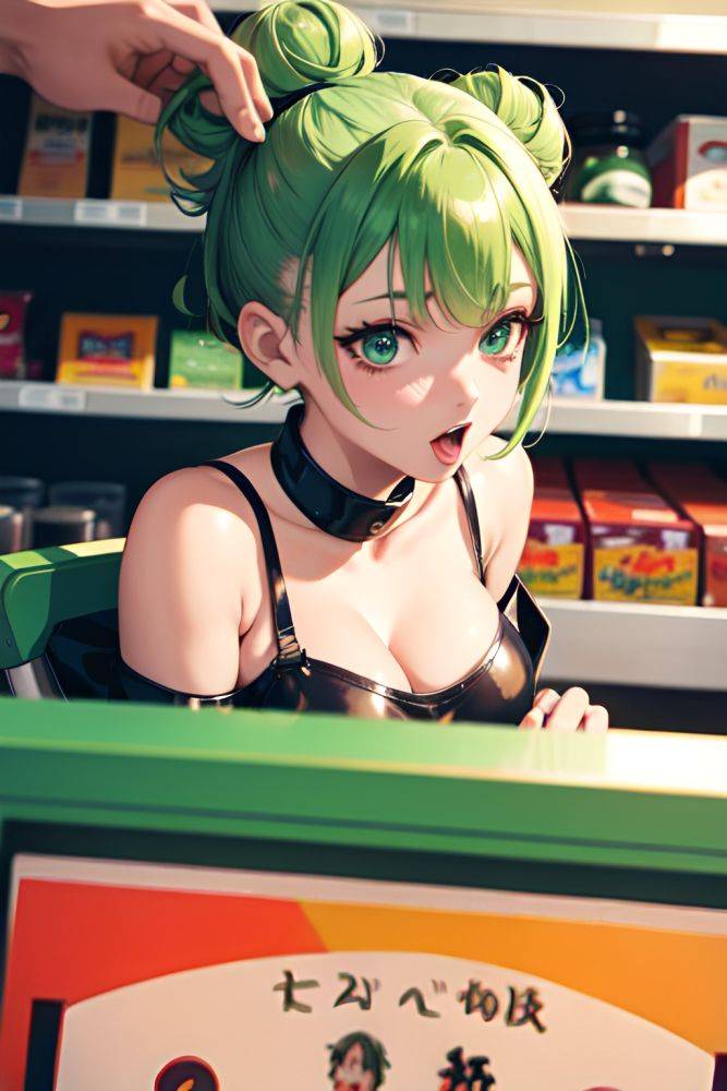 Anime Busty Small Tits 30s Age Ahegao Face Green Hair Hair Bun Hair Style Light Skin Film Photo Grocery Close Up View Plank Latex 3678892035854129321 - AI Hentai - #main