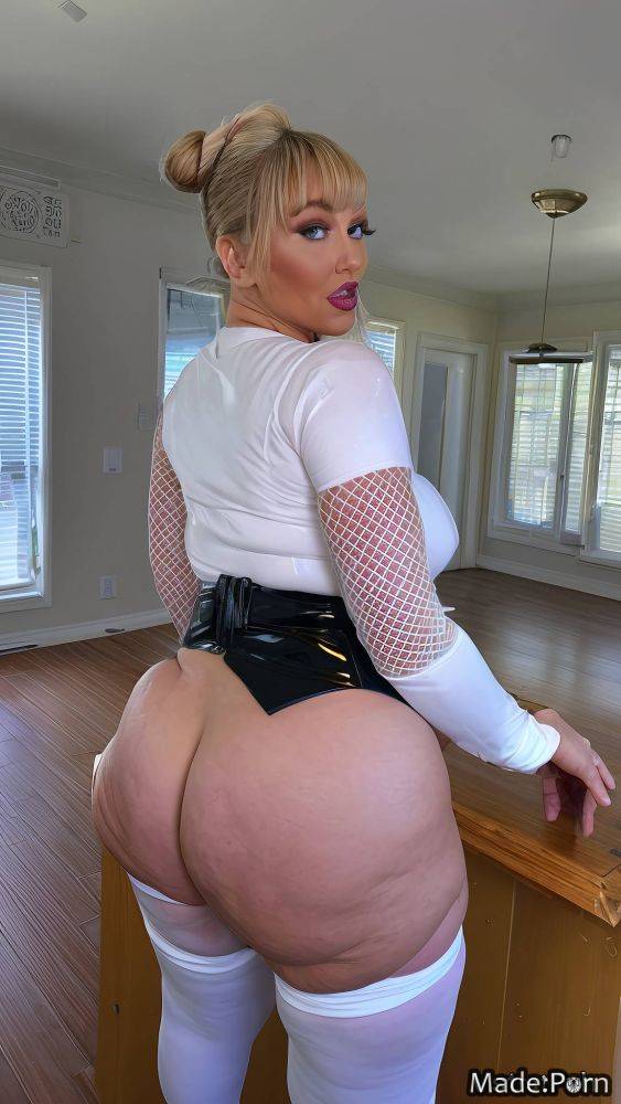 Cumshot dress big hips cum on ass latex long sleeves long hair AI porn - #main