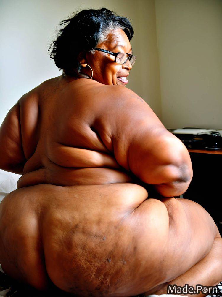 Laughing sideview big ass ssbbw african american big hips fat AI porn - #main