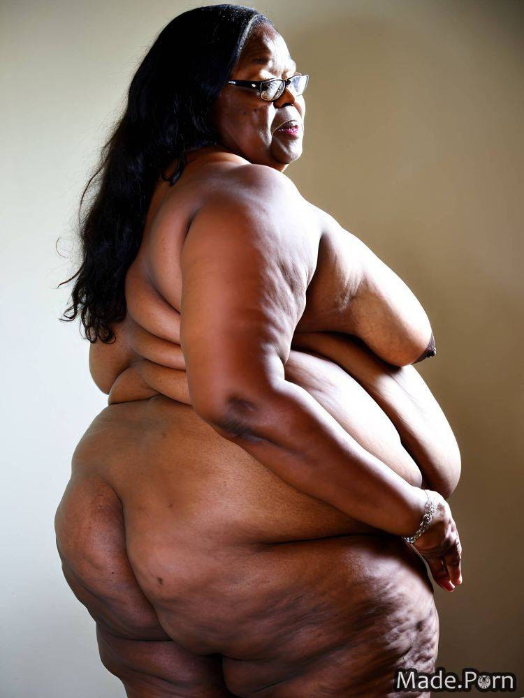 Glasses big ass big hips nude long hair chubby sideview AI porn - #main