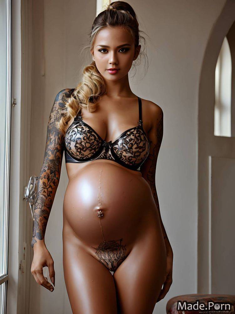 Perfect body perfect boobs piercing blonde light glow babe AI porn - #main