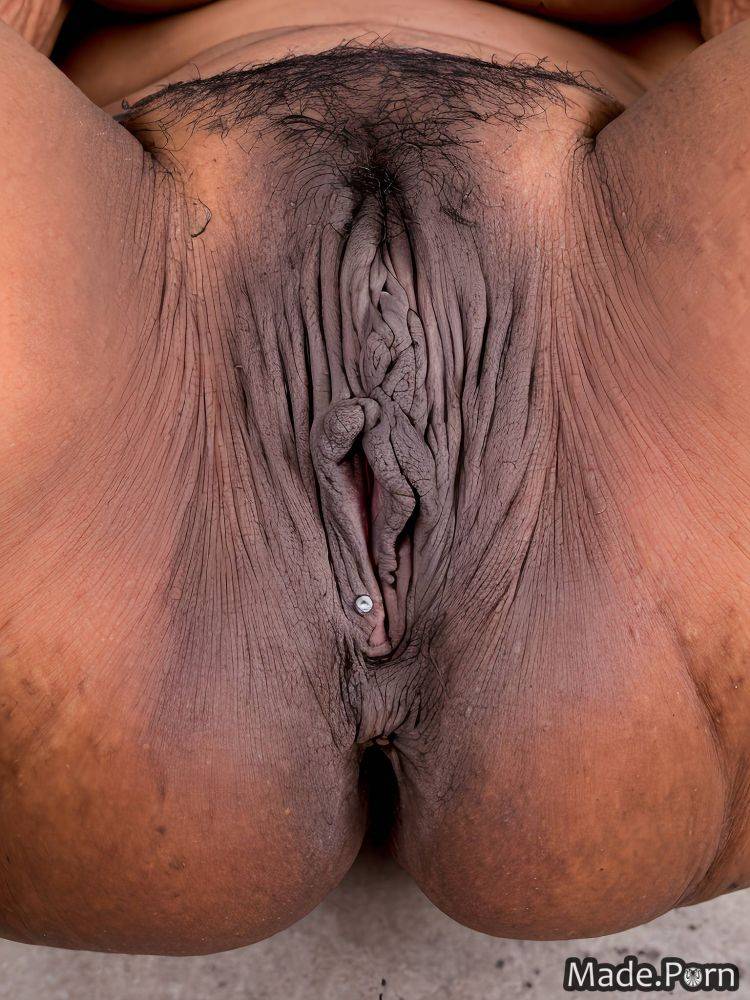 Smile 90 spreading pussy lips looking at viewer earrings lying close up AI porn - #main