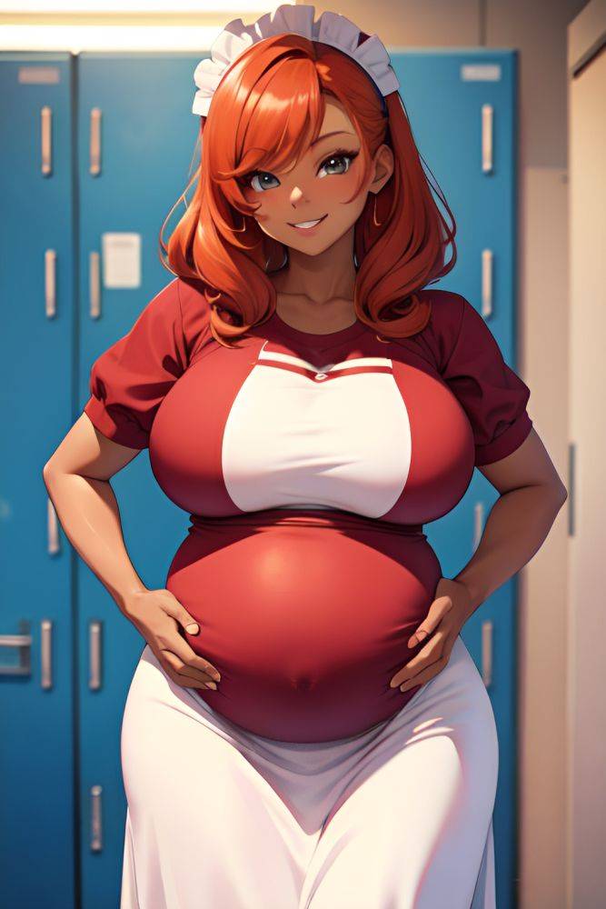 Anime Pregnant Huge Boobs 20s Age Happy Face Ginger Pixie Hair Style Dark Skin Film Photo Locker Room Close Up View Cooking Maid 3679955040272741728 - AI Hentai - #main