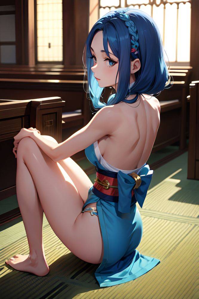 Anime Skinny Small Tits 70s Age Seductive Face Blue Hair Braided Hair Style Light Skin Crisp Anime Church Side View Bending Over Geisha 3680492340712114806 - AI Hentai - #main
