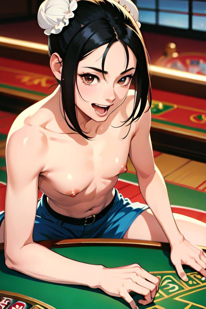 Anime Skinny Small Tits 70s Age Laughing Face Black Hair Hair Bun Hair Style Light Skin Warm Anime Casino Close Up View Straddling Nude 3680581246048995104 - AI Hentai - #main
