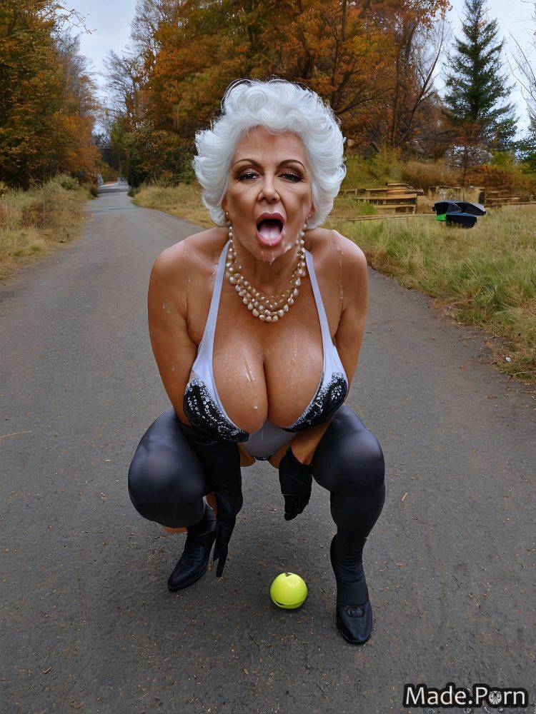 Bimbo wet big tits begging white hair perfect boobs looking at viewer AI porn - #main