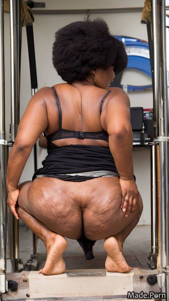 Big hips perfect body looking at viewer african american looking back bottomless pov AI porn - #main