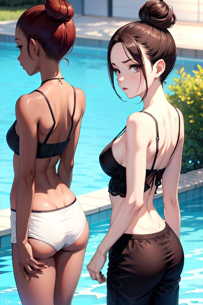Anime Skinny Small Tits 50s Age Angry Face Ginger Hair Bun Hair Style Dark Skin Skin Detail (beta) Pool Back View Cumshot Pajamas 3681478036184828387 - AI Hentai - #main