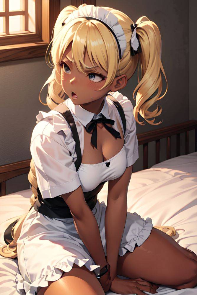Anime Busty Small Tits 50s Age Angry Face Blonde Pigtails Hair Style Dark Skin Soft + Warm Prison Side View Spreading Legs Maid 3681601729096960909 - AI Hentai - #main