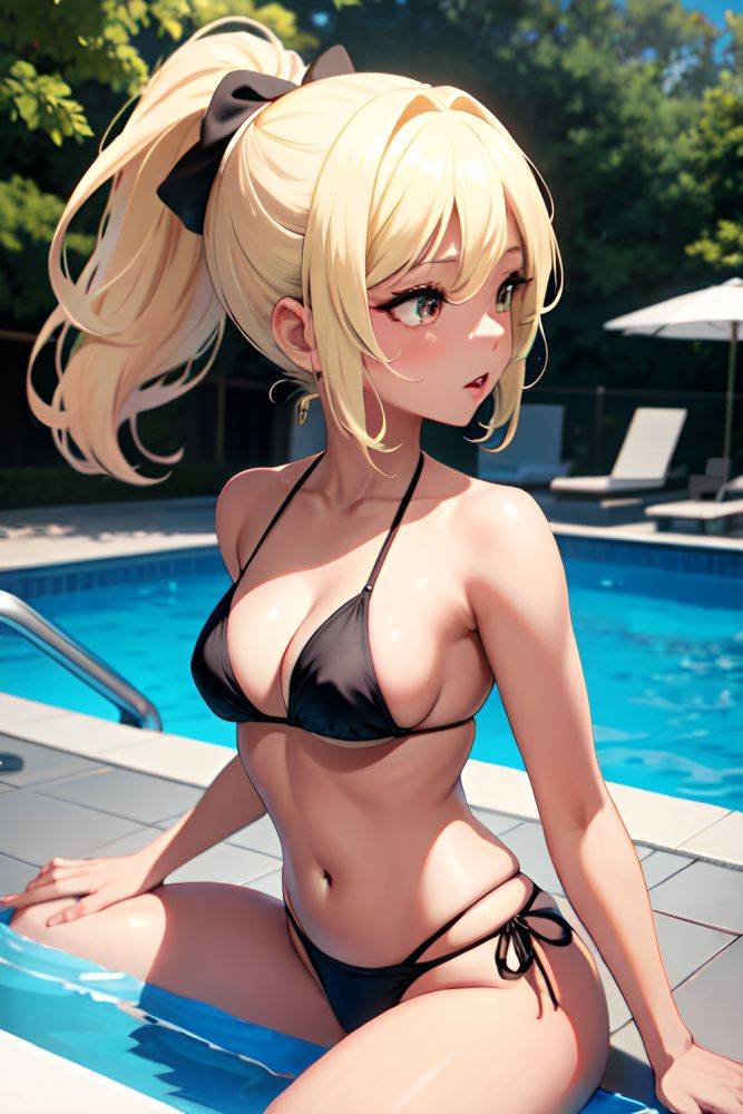 Anime Busty Small Tits 60s Age Orgasm Face Blonde Ponytail Hair Style Dark Skin Black And White Pool Side View Gaming Bikini 3681671309177974355 - AI Hentai - #main